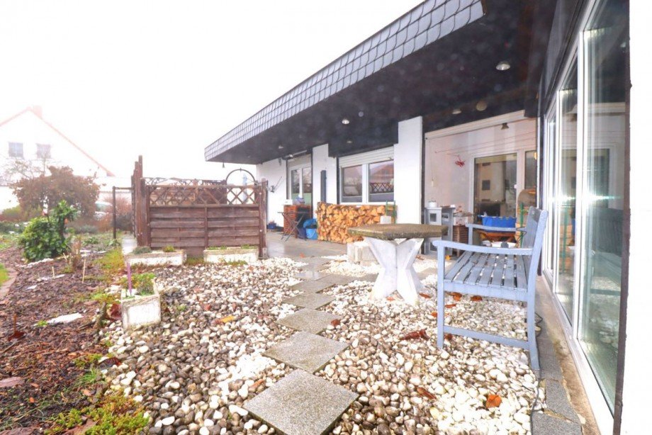�berdachte Gartenterrasse Bungalow Klein Vahlberg
